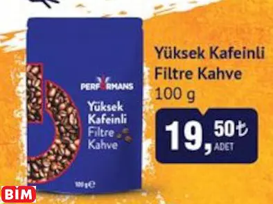 PERFORMANS YÜKSEK KAFEİNLİ FİLTRE KAHVE